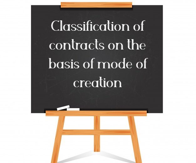 Classification of contracts on the basis of mode of creation