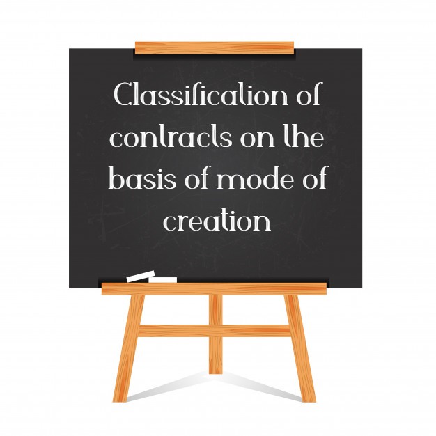 Classification of contracts on the basis of mode of creation