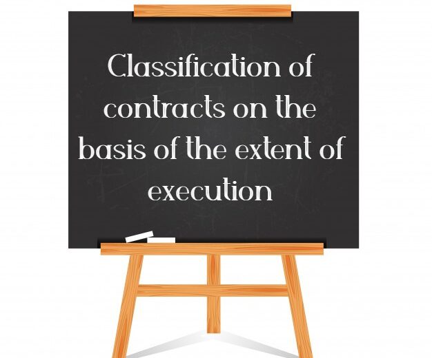 Classification of contracts on the basis of the extent of execution