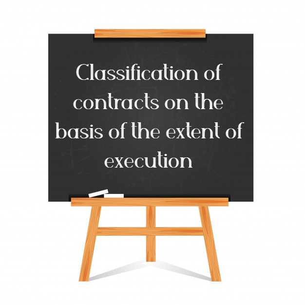 Classification of contracts on the basis of the extent of execution